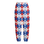 American Argyle Pattern Print Fleece Lined Knit Pants