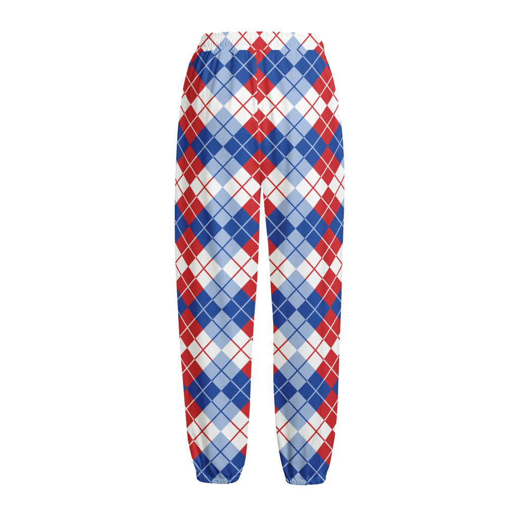 American Argyle Pattern Print Fleece Lined Knit Pants