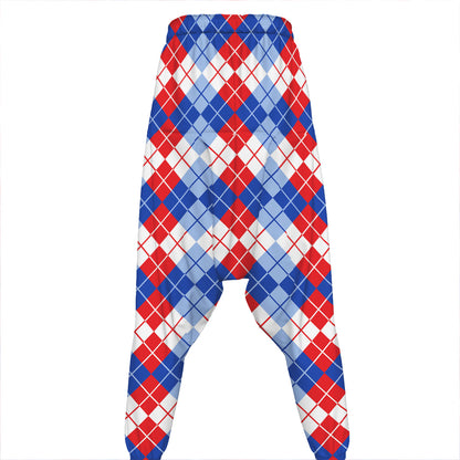 American Argyle Pattern Print Hammer Pants