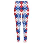 American Argyle Pattern Print High-Waisted Pocket Leggings