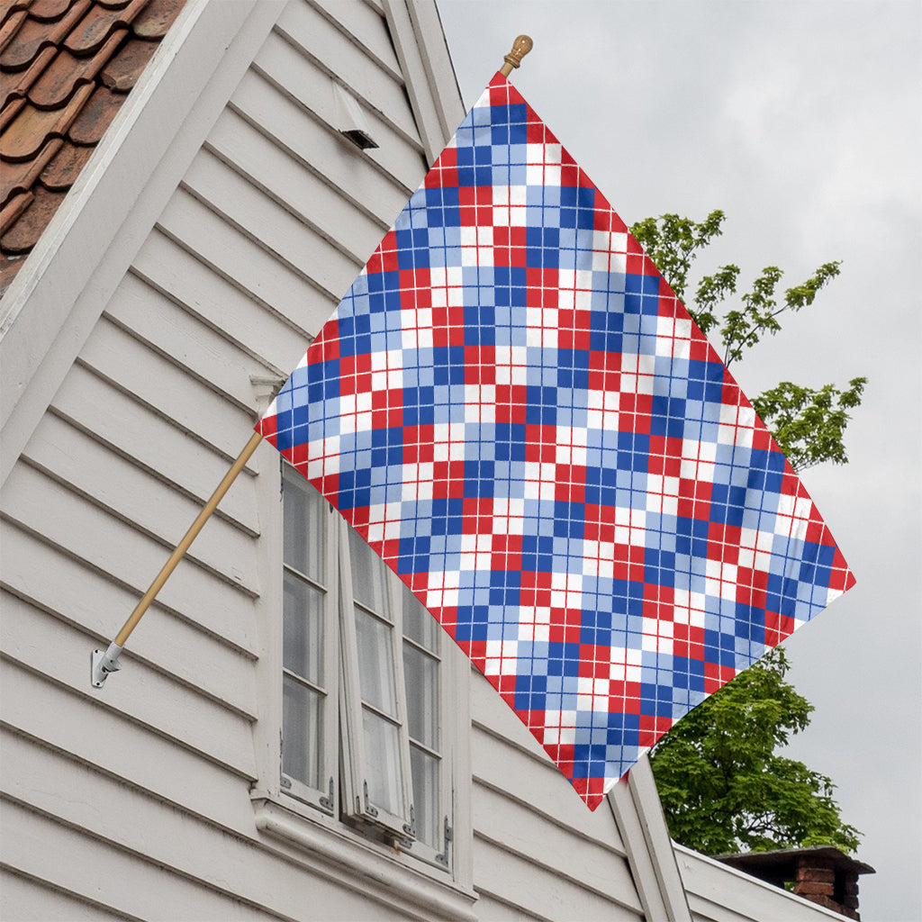 American Argyle Pattern Print House Flag