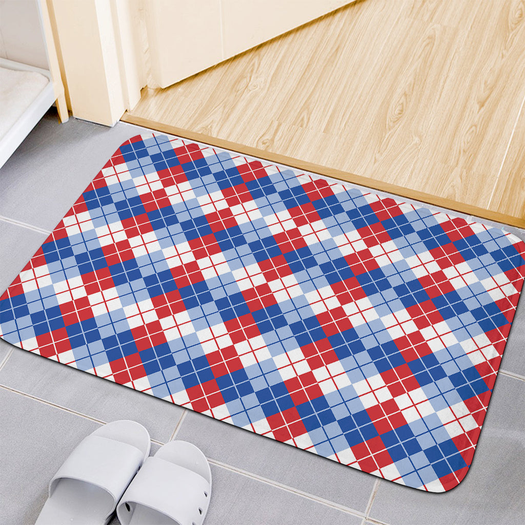 American Argyle Pattern Print Indoor Door Mat