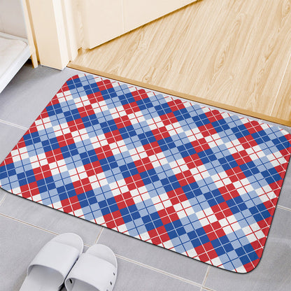American Argyle Pattern Print Indoor Door Mat