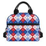 American Argyle Pattern Print Insulated Lunch Bag
