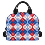 American Argyle Pattern Print Insulated Lunch Bag