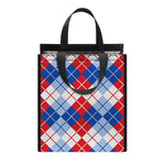 American Argyle Pattern Print Insulated Lunch Tote