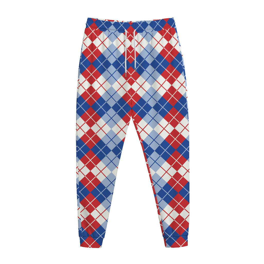 American Argyle Pattern Print Jogger Pants