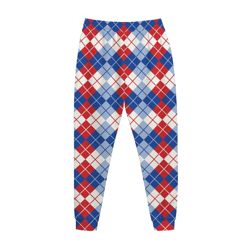 American Argyle Pattern Print Jogger Pants