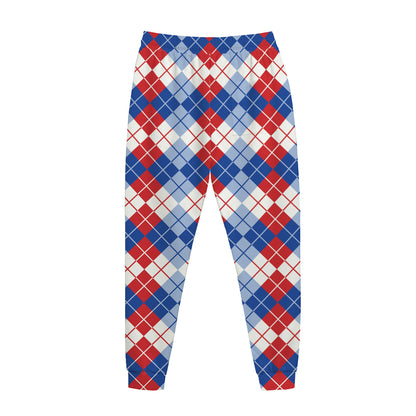 American Argyle Pattern Print Jogger Pants