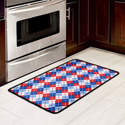 American Argyle Pattern Print Kitchen Mat