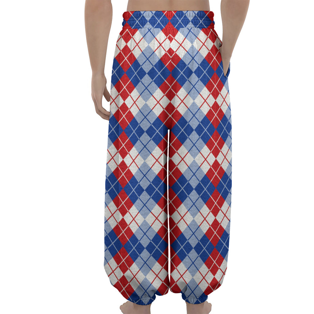 American Argyle Pattern Print Lantern Pants