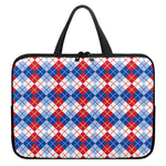 American Argyle Pattern Print Laptop Sleeve With Handle