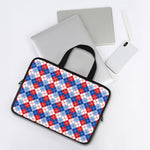 American Argyle Pattern Print Laptop Sleeve With Handle