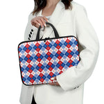 American Argyle Pattern Print Laptop Sleeve With Handle