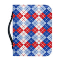 American Argyle Pattern Print Leather Bible Cover