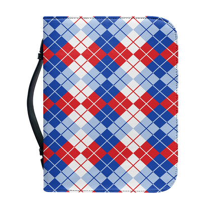 American Argyle Pattern Print Leather Bible Cover