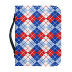 American Argyle Pattern Print Leather Bible Cover