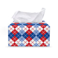 American Argyle Pattern Print Leather Tissue Box Cover
