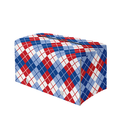American Argyle Pattern Print Leather Tissue Box Cover