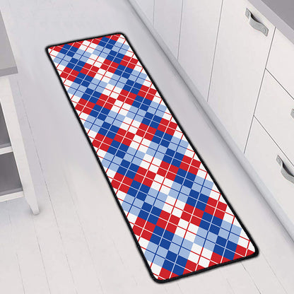 American Argyle Pattern Print Long Kitchen Mat