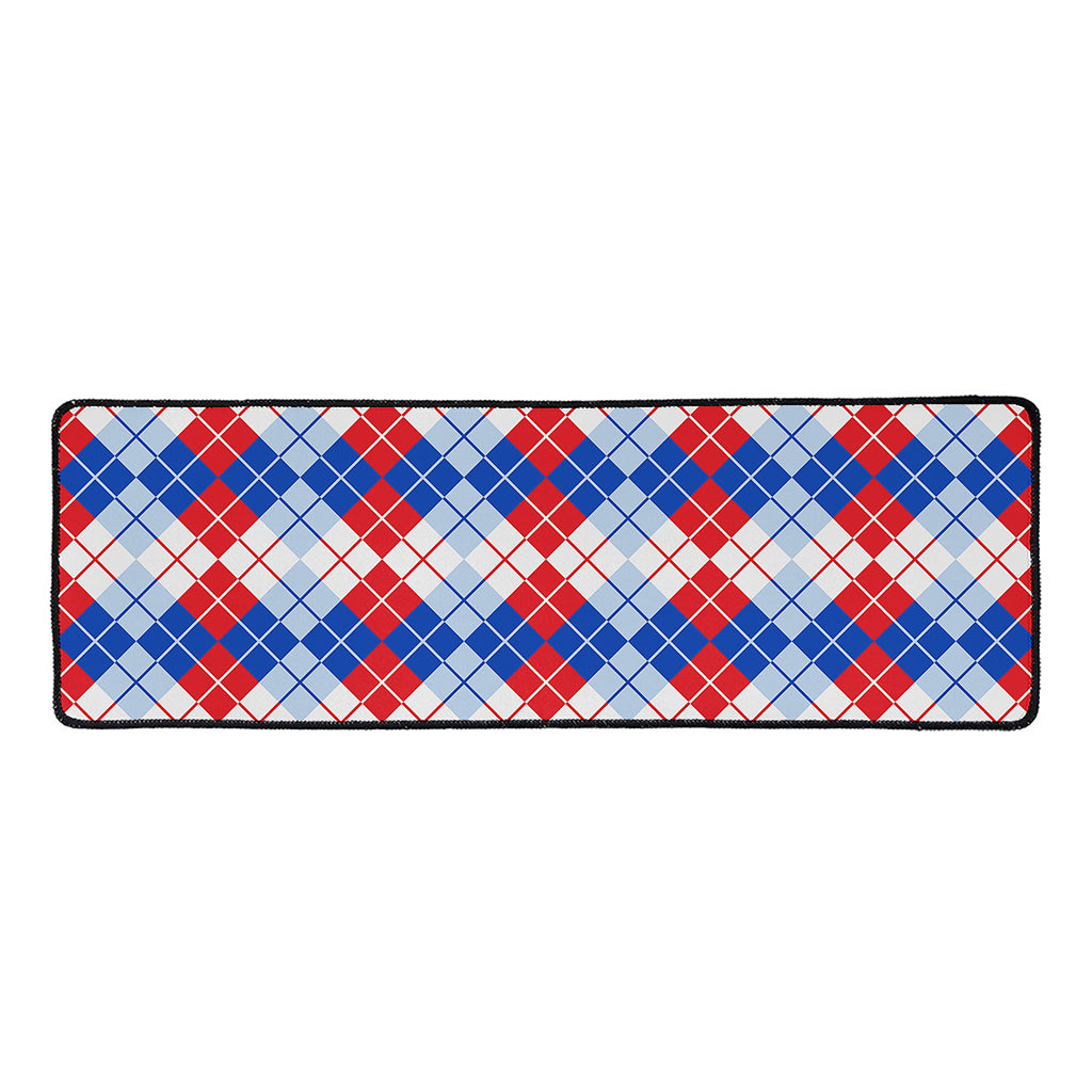 American Argyle Pattern Print Long Kitchen Mat