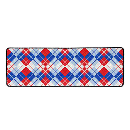 American Argyle Pattern Print Long Kitchen Mat