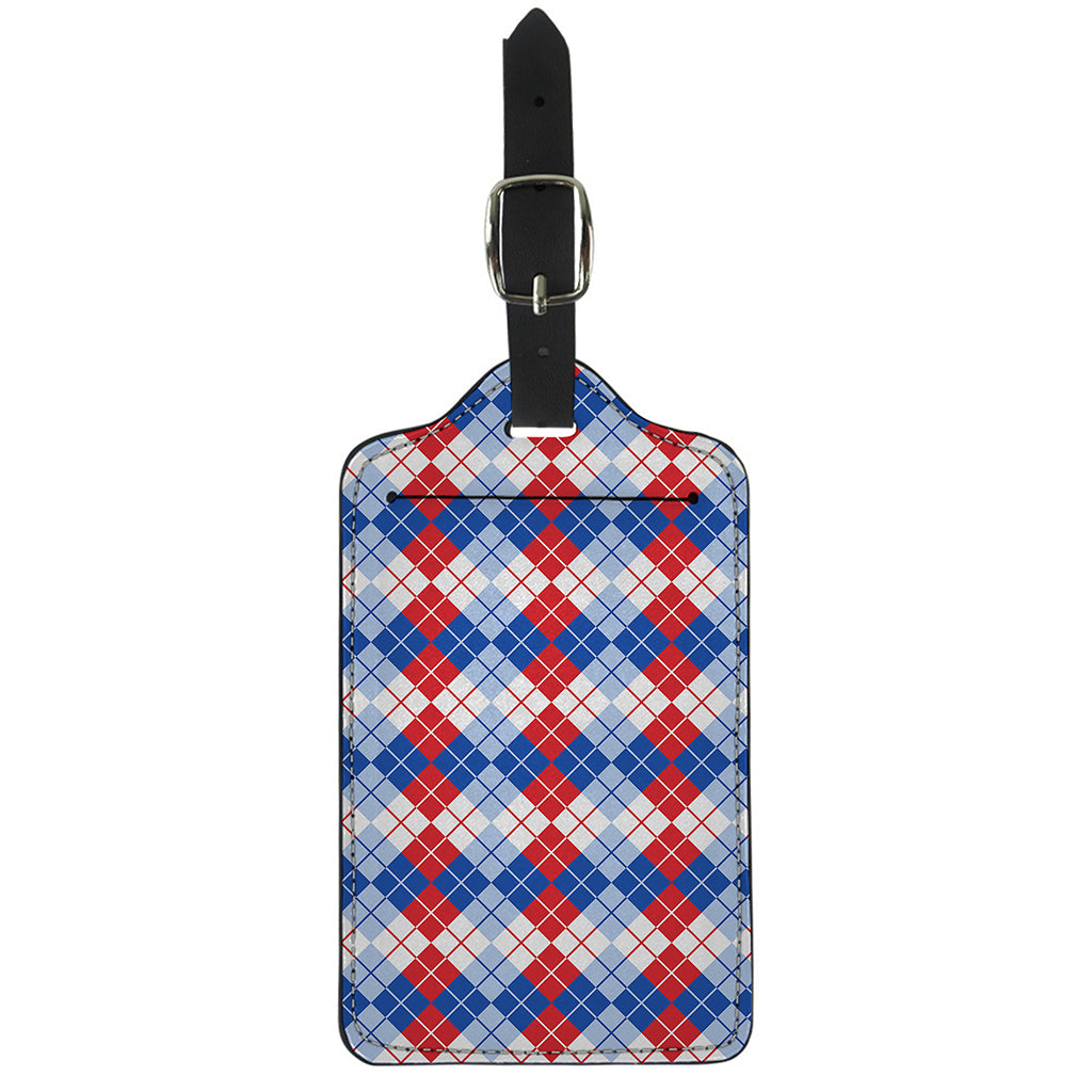 American Argyle Pattern Print Luggage Tag