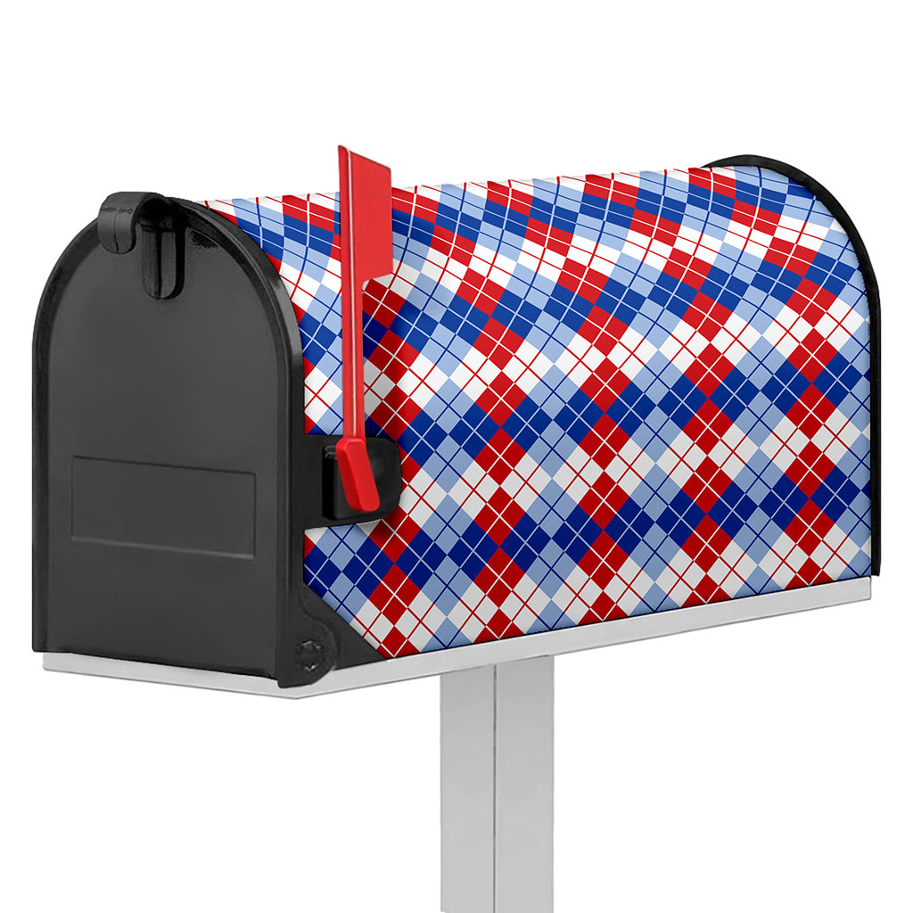 American Argyle Pattern Print Mailbox Cover
