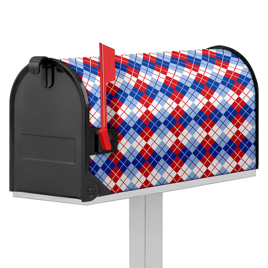 American Argyle Pattern Print Mailbox Cover