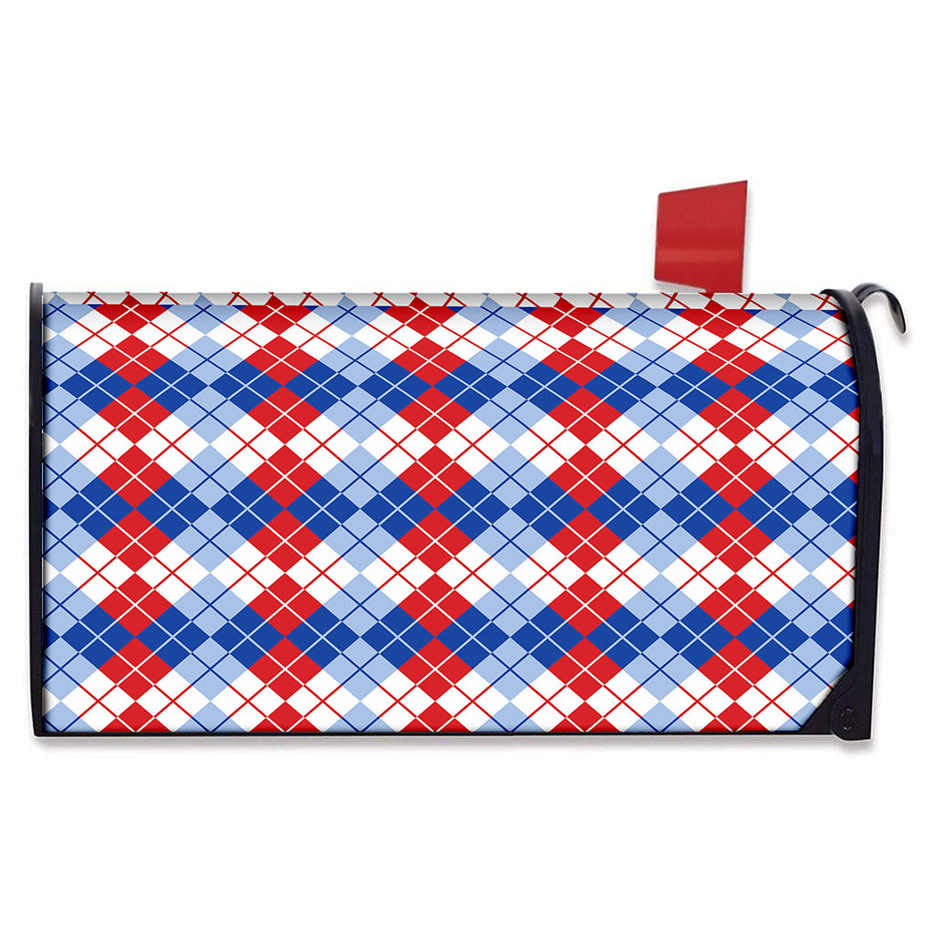 American Argyle Pattern Print Mailbox Cover