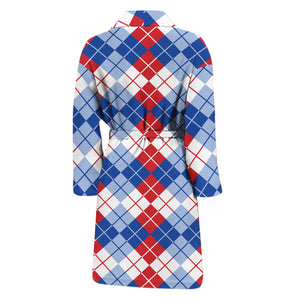 American Argyle Pattern Print Men's Bathrobe