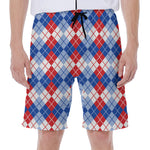 American Argyle Pattern Print Men's Beach Shorts
