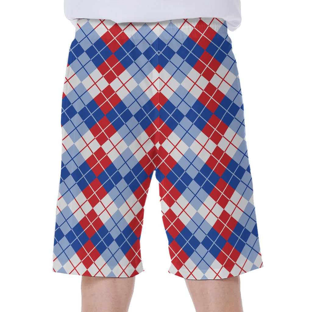 American Argyle Pattern Print Men's Beach Shorts