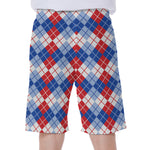American Argyle Pattern Print Men's Beach Shorts