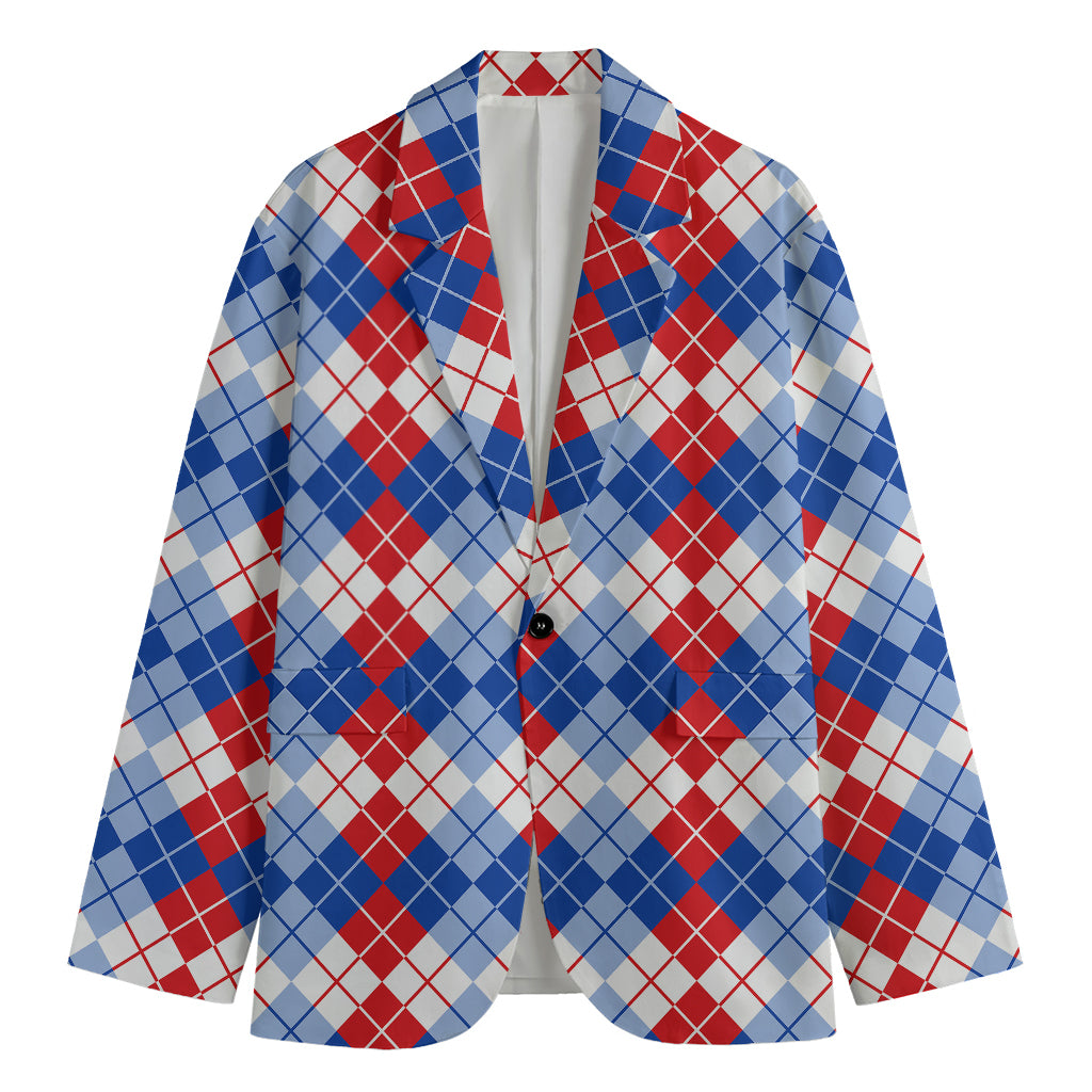 American Argyle Pattern Print Men's Blazer