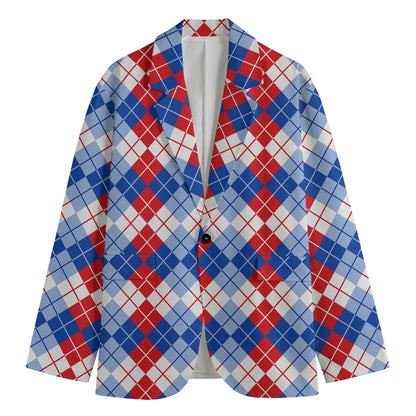 American Argyle Pattern Print Men's Blazer