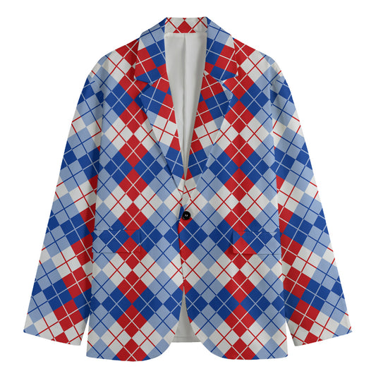 American Argyle Pattern Print Men's Blazer