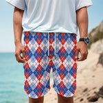 American Argyle Pattern Print Men's Cargo Shorts