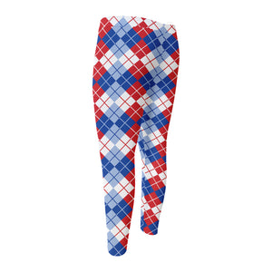 American Argyle Pattern Print Men's Compression Pants