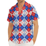 American Argyle Pattern Print Men's Deep V-Neck Shirt