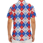American Argyle Pattern Print Men's Deep V-Neck Shirt
