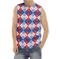 American Argyle Pattern Print Men's Fitness Tank Top