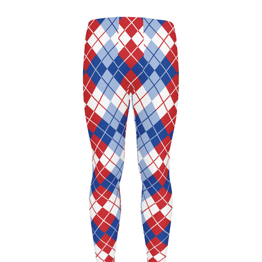 American Argyle Pattern Print Men's leggings