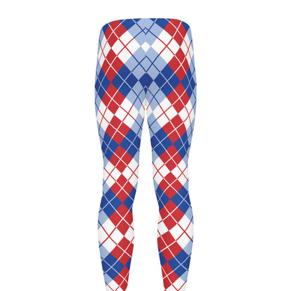 American Argyle Pattern Print Men's leggings