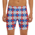 American Argyle Pattern Print Men's Long Boxer Briefs