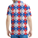 American Argyle Pattern Print Men's Polo Shirt