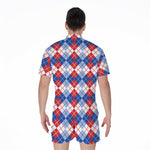 American Argyle Pattern Print Men's Rompers