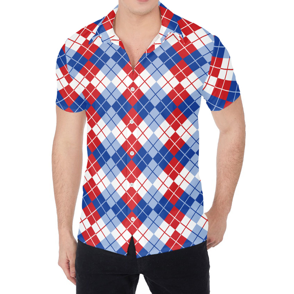 American Argyle Pattern Print Men's Shirt