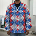 American Argyle Pattern Print Men's Shirt Jacket
