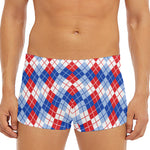 American Argyle Pattern Print Men's Short Boxer Briefs
